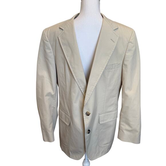 Vintage Gokeys Men's Blazer Size ? Tan Washable Classic Pockets Made in USA - Picture 1 of 12